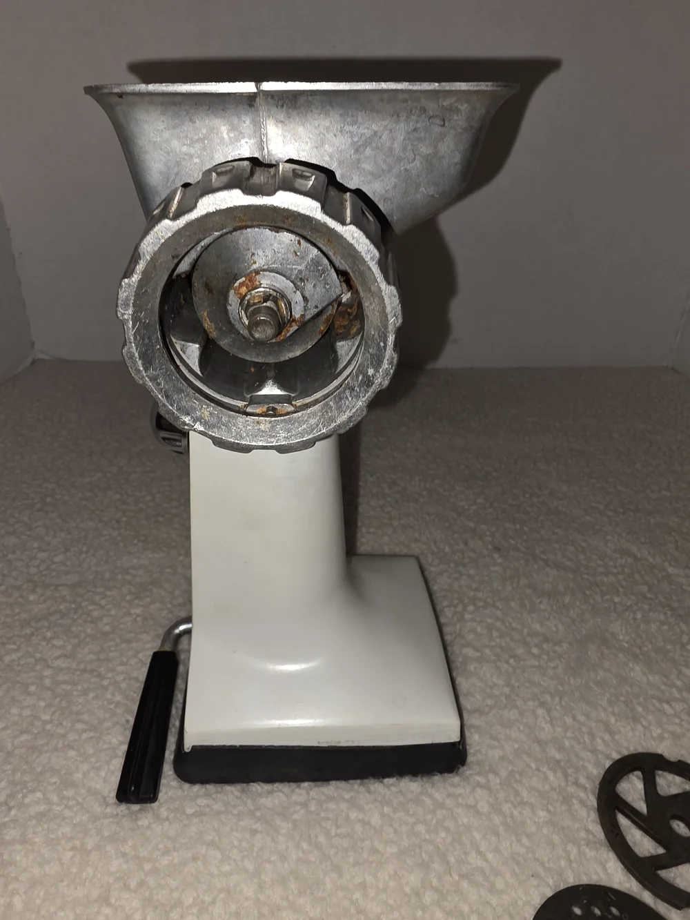Rival White Manual Meat Grinder with Stainless Components